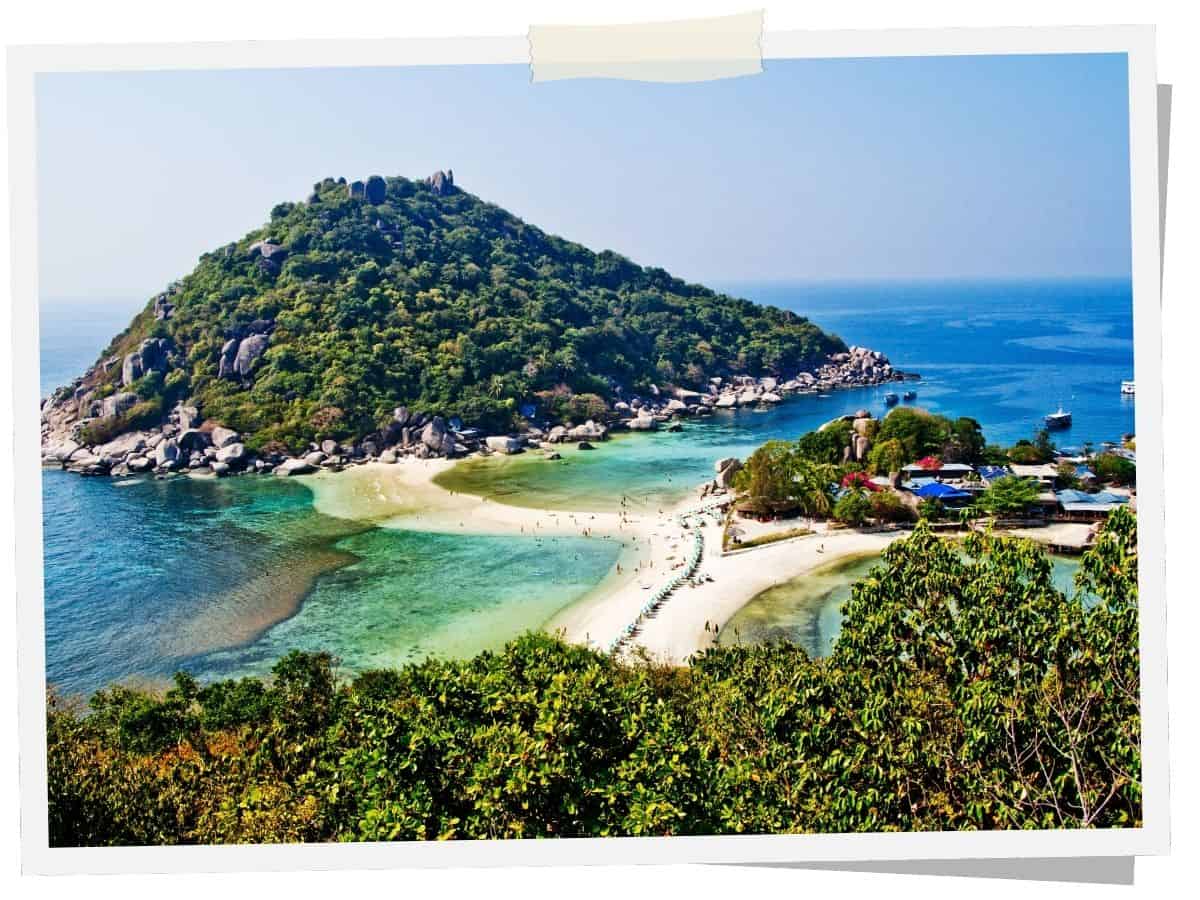 Koh Nang Yuan bei Koh Tao in Thailand mit Sandbank und türkisblauem Meer